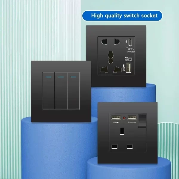 Smart Switch Black UK 13A - Image 4